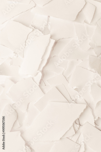 Empty white paper pieces as a background.