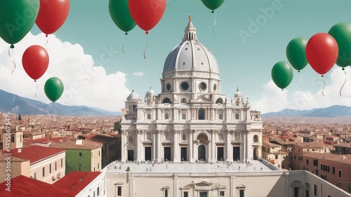 Festa della Repubblica: Flag colors of Italy and Hungary Celebrating Italy's Republic Day