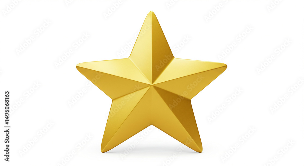 Fototapeta premium Golden Star Radiance: A lustrous golden star, its five points radiating brilliance, stands as a symbol of achievement, guidance, and celestial wonder.