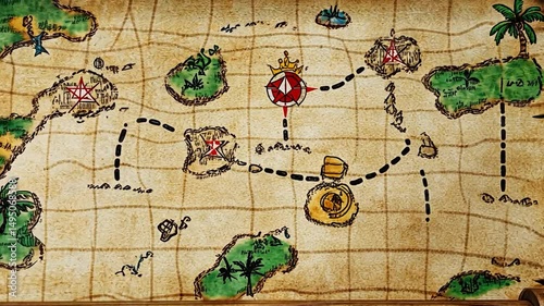 Antique Pirate Treasure Map