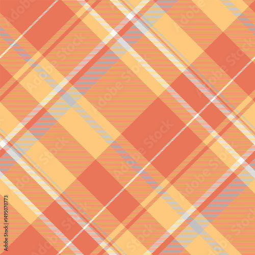 Vibrant diagonal plaid pattern in warm coral and gold hues.  Perfect for textile design, autumnal themes, or adding a touch of sophisticated texture to your projects.