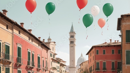 Festa della Repubblica: Flag colors of Italy and Hungary Celebrating Italy's Republic Day