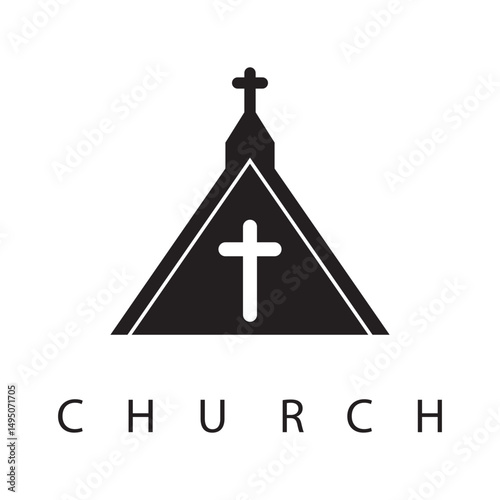 logo church.christian symbol,the bible and the cross of jesus christ-vector