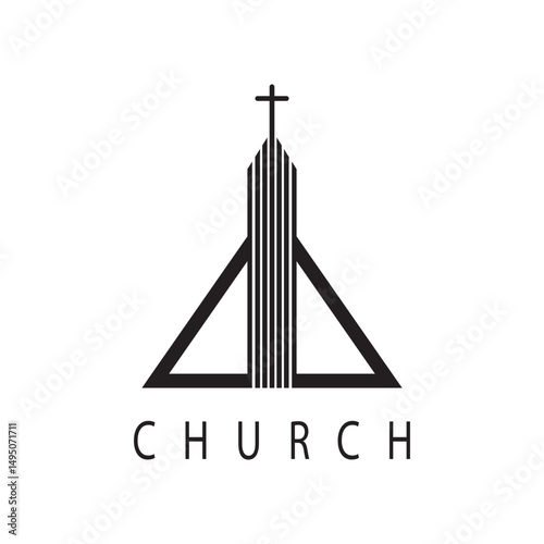 logo church.christian symbol,the bible and the cross of jesus christ-vector