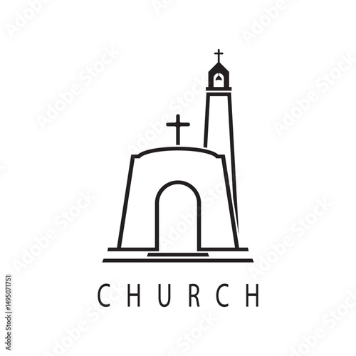 logo church.christian symbol,the bible and the cross of jesus christ-vector