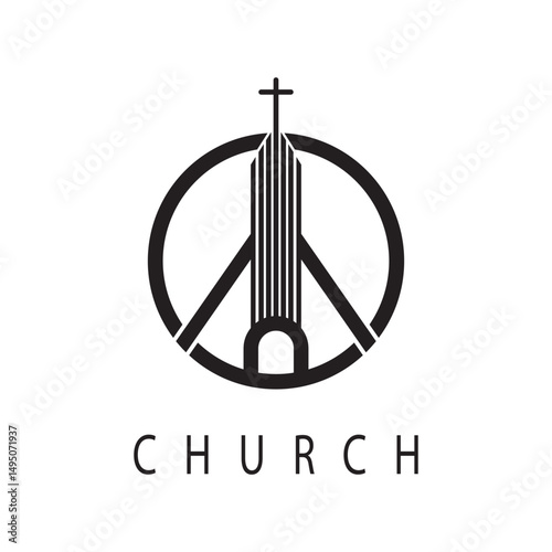 logo church.christian symbol,the bible and the cross of jesus christ-vector