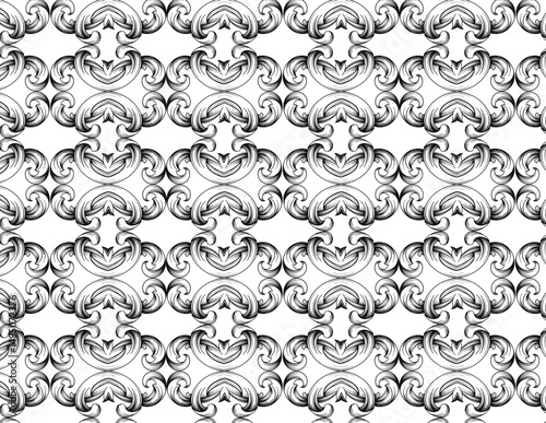 Swirling Elegance: Intricate Black & White Pattern