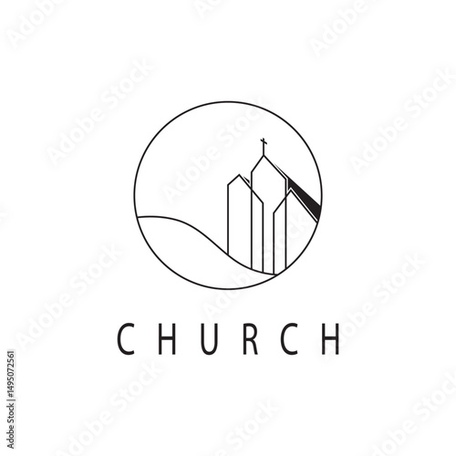 logo church.christian symbol,the bible and the cross of jesus christ-vector