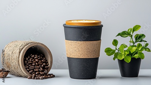 Dark Coffee in a Stylish, Sustainable Mug