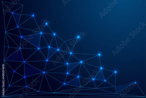 Low Poly Background on Dark Blue Gradient – Modern, Geometric, and Minimalist Abstract Design for Digital Art, 3D Modeling, Wallpapers, and Futuristic Graphics	