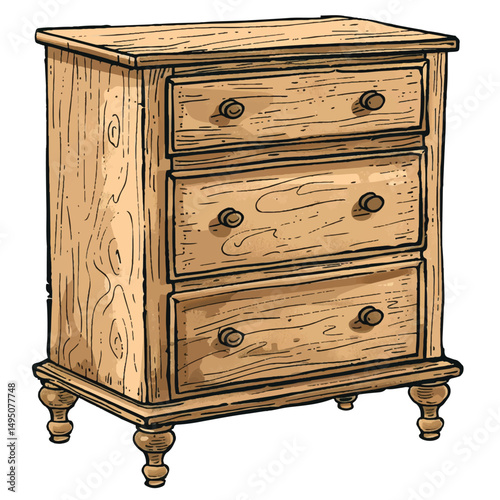 A highly detailed hand-drawn Cabinet