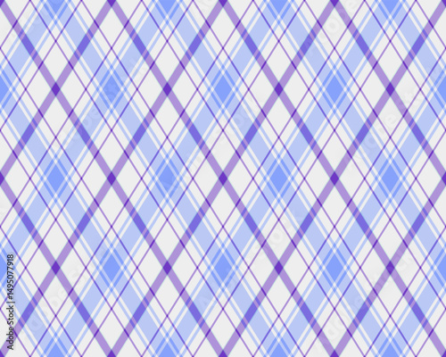 Argyle pattern of geometric rhombus. Harlequin check wallpaper design. Classic diamond shaped textile material for web background, print fabric clothing, sweater, wrapping paper, gift card, invitation