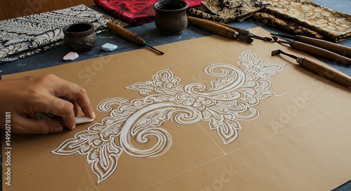 Batik Design Crafting on Paper