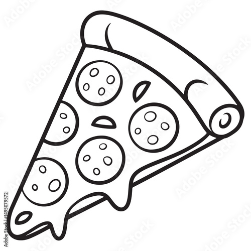 Pizza Slice Line Art Illustration