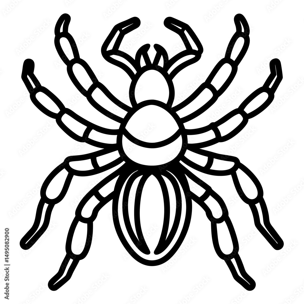 Obraz premium Metallic Tarantula line art vector