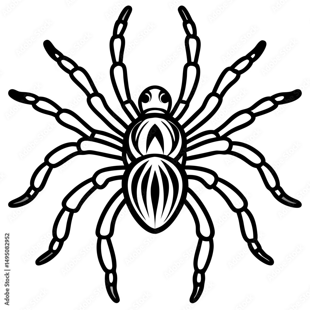 Obraz premium Metallic Tarantula line art vector