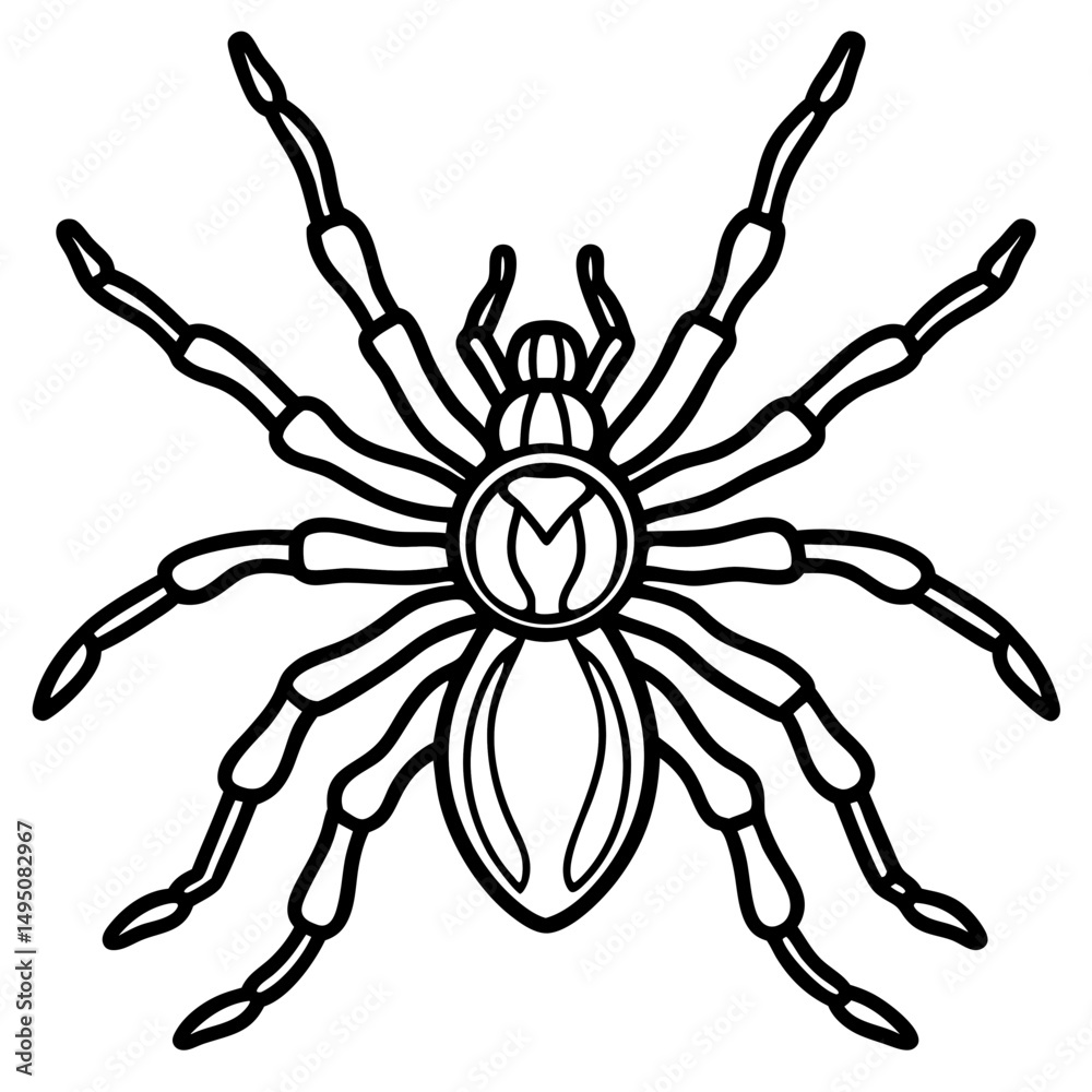 Obraz premium Metallic Tarantula line art vector