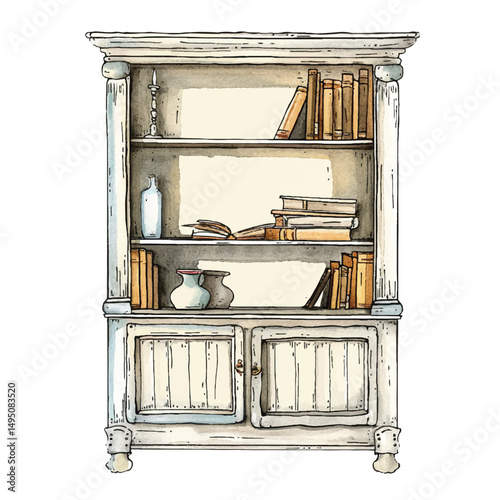 A highly detailed hand-drawn Cabinet