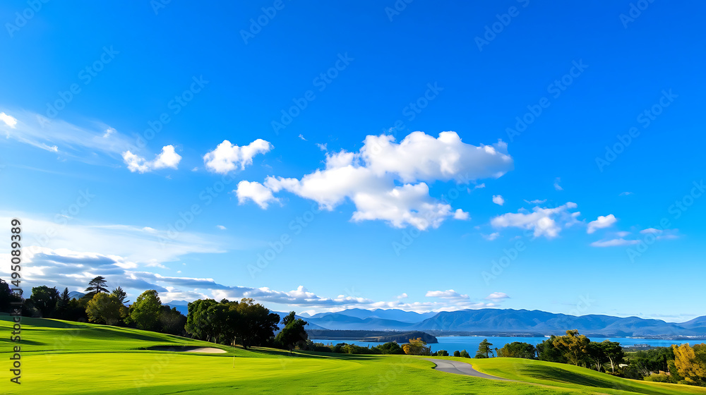 Fototapeta premium Scenic Golf Course Wallpaper