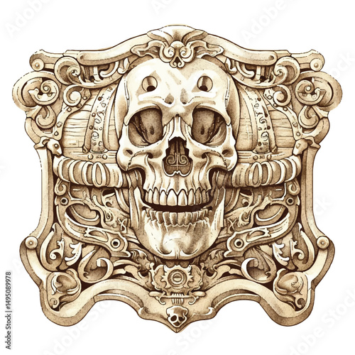 A highly detailed hand-drawn Chest filled