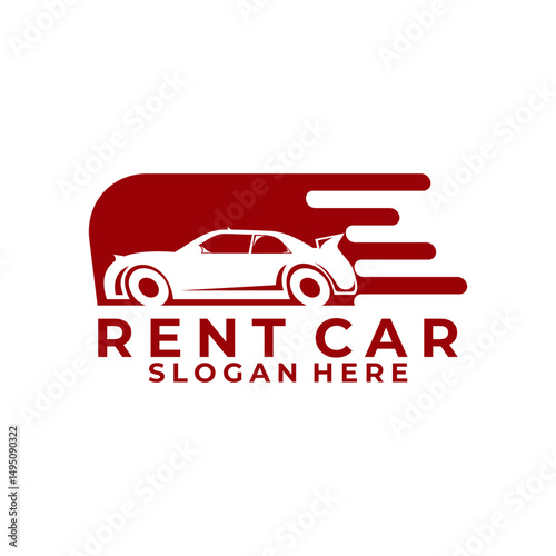 Fast Rental logo design vector template. Car Speed logo design