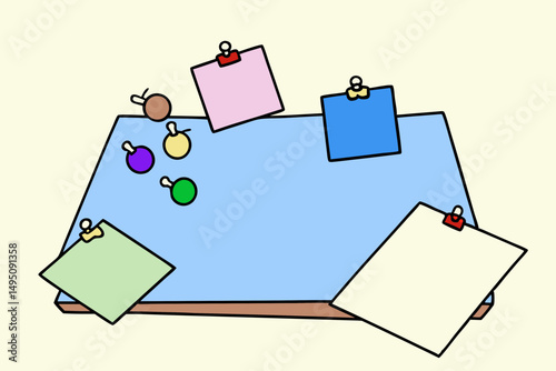 blank note paper with push pin
