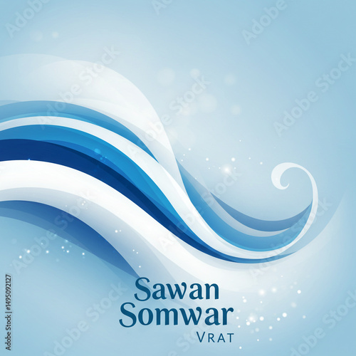 Elegant Blue Swirls Sawan S...
