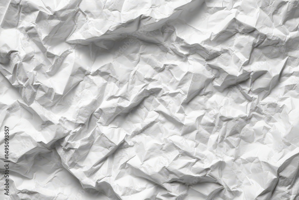 Obraz premium Crumpled white paper texture. Abstract grunge background ideal for design projects, websites, and print. Perfect for various commercial uses.