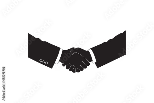 Business Handshake Silhouette Illustration - Corporate Handshake Graphic