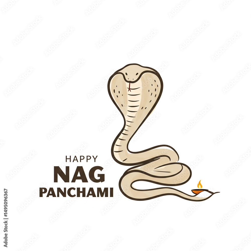 Fototapeta premium Happy Nag Panchami Festival Cobra India