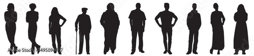 diverse people silhouette vector illustration