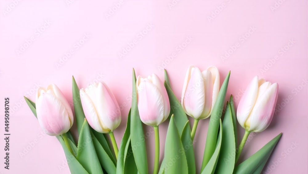 Fototapeta premium Pink Tulips Flower Spring Arrangement Freshness and Beauty Concept