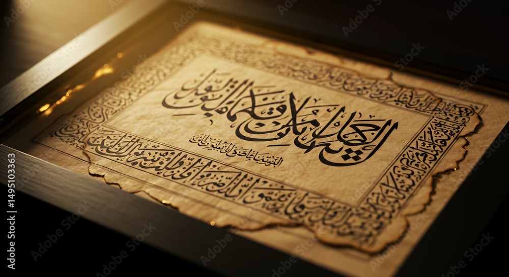 Fototapeta premium Arabic Calligraphy Art in Frame