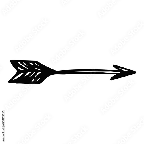 A Stylized Black Arrow Illustration Suitable for Various Creative Designs and Projects
