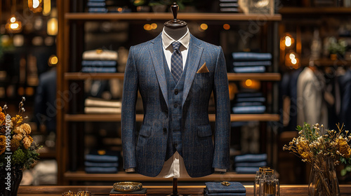 groom’s suits display at wedding fair