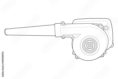 air blower line art style, air blower illustration, outline Line.
