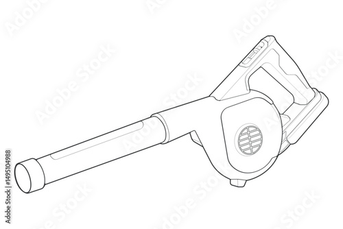 air blower line art style, air blower illustration, outline Line.

