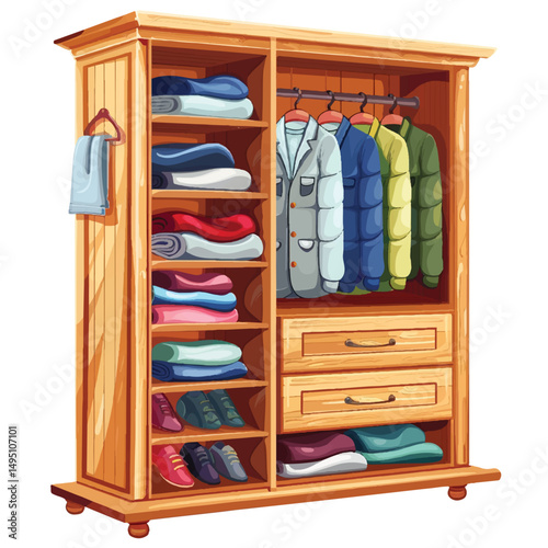  a highly detailed vector Closet