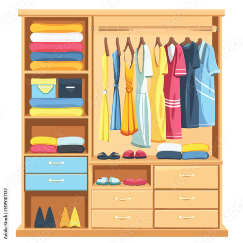  a highly detailed vector Closet