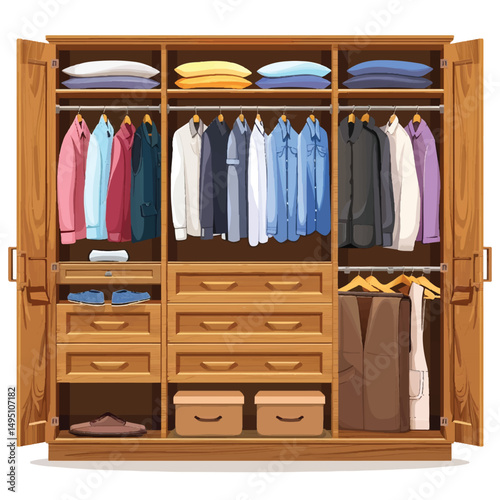  a highly detailed vector Closet