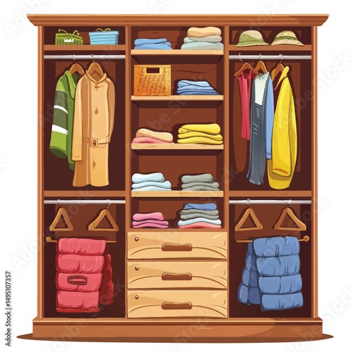  a highly detailed vector Closet