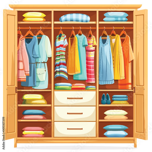  a highly detailed vector Closet