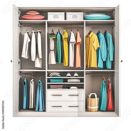  a highly detailed vector Closet