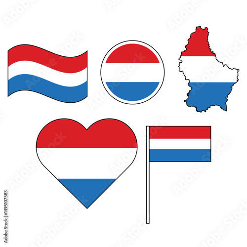 Free Download set of badges with flag of Luxembourg  vector illustration - GFXLoad