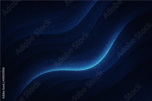 Abstract blue wave pattern with flowing lines and smooth curves, a digital art background template.