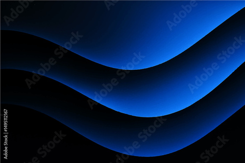 Abstract blue wave pattern with flowing lines and smooth curves, a digital art background template.