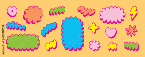 cute fun retro style hand drawn decorative graphic element