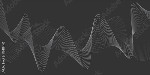 Abstract flowing wavy lines. Digital motion element for modern design. Technology background.