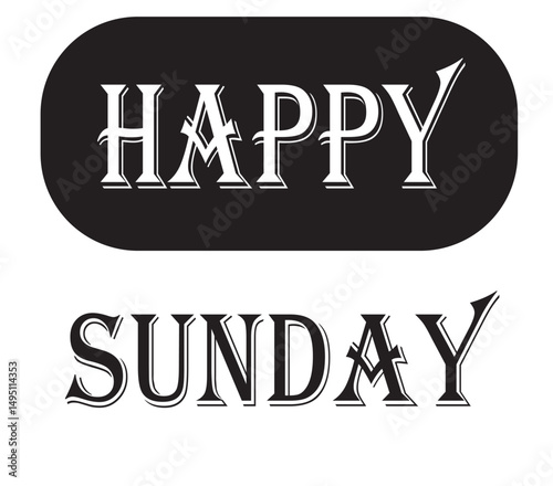 Style Happy Sunday Word in design 