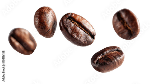 Wallpaper Mural Coffee Bean Burst: A flurry of rich, roasted coffee beans dances in mid-air, capturing the essence of a freshly brewed cup. Torontodigital.ca